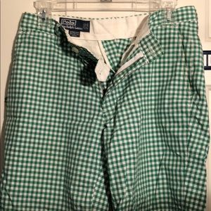 Men’s Polo Ralph Lauren Green Gingham Shorts 31